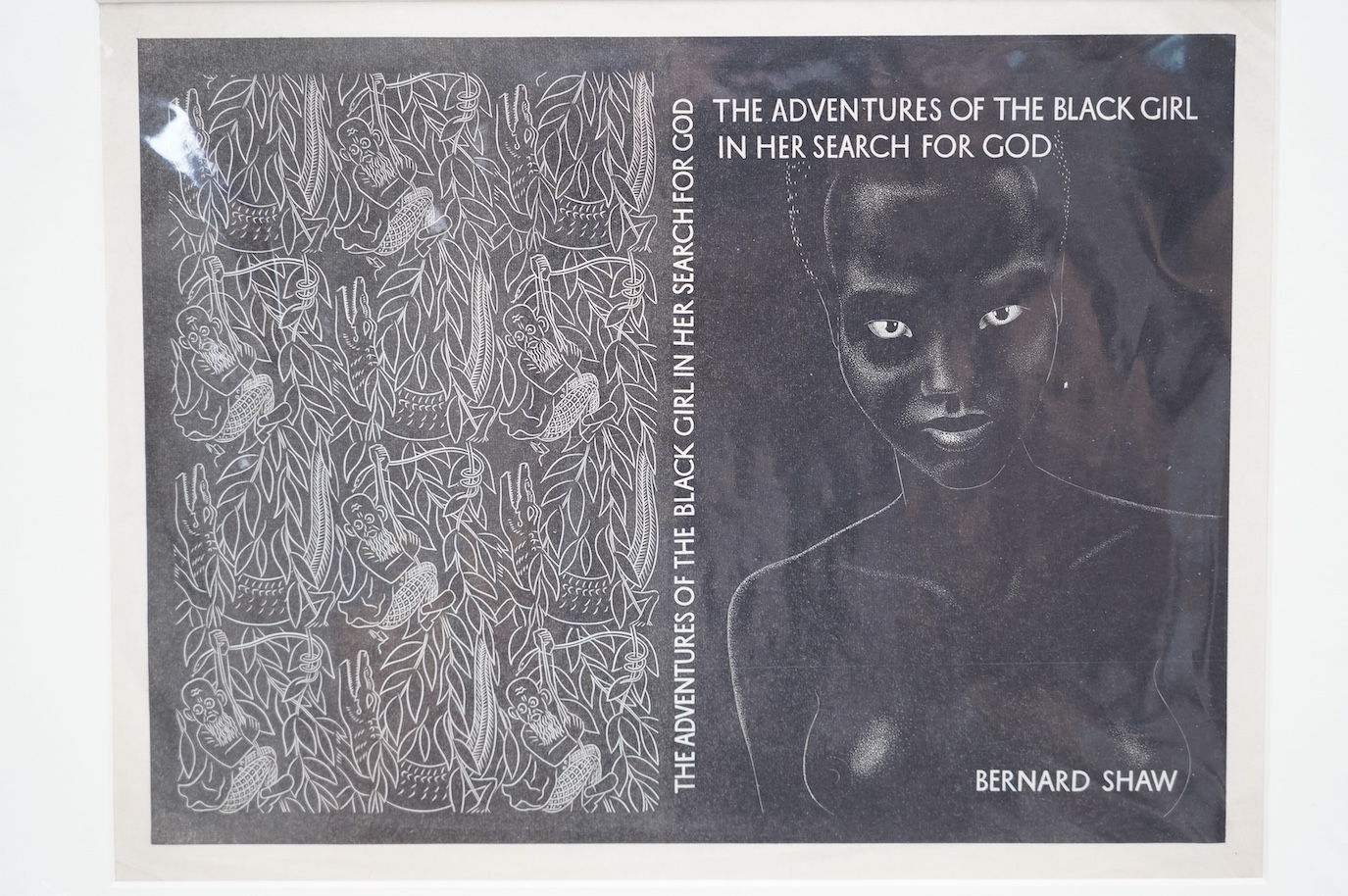 John Farleigh (1900-1965) wood engraving, Cover design for “The Adventures of the Black Girl in her Search for God”, 22 x 30cm. Condition - good